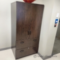 Dark Walnut 2 Door, 2 Drawer File and Storage Cabinet, Locking Dark Walnut 2 Door, 2 Drawer File and Storage Cabinet, Locking